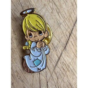 Precious Moments Collectible Enamel Pin Angel Design With Box Gold Tone Backing